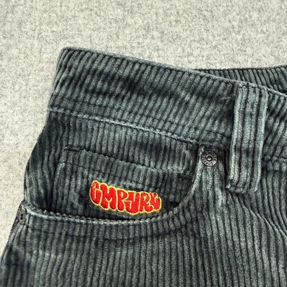 Empyre Corduroy Pants Size 26 Charcoal Grey Wide Wale Straight Leg Skate Street